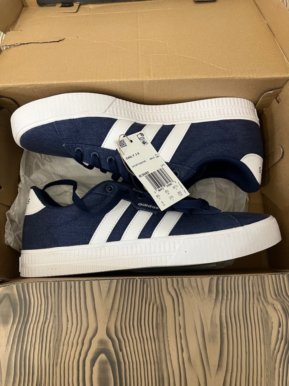 adidas Navy and White Low-Top Sneakers